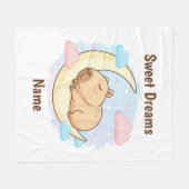 Op Maat Gemaakte Zoete Dromen Capybara Fleece Deke Deken (Voorkant (Horizontaal))