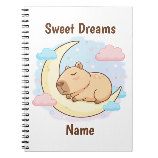Op Maat Gemaakte Zoete Dromen Capybara Notitieboek (Voorkant)