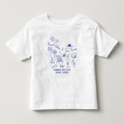 Op maat gemaakte zomerse strandtrip familie groep  kinder shirts (Voorkant)