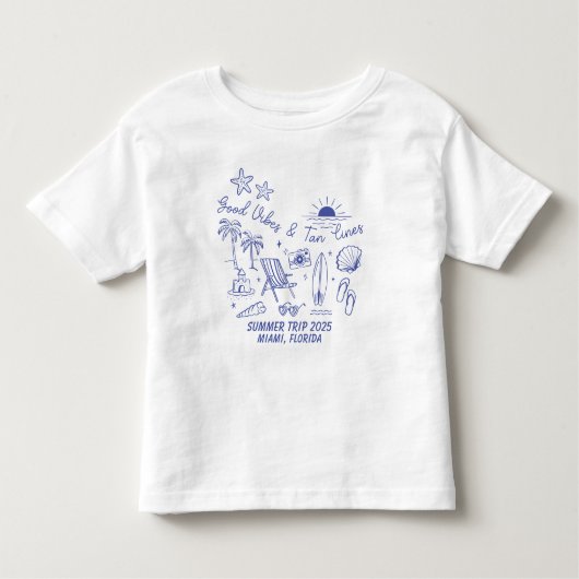 Op maat gemaakte zomerse strandtrip groepsmatching kinder shirts (Voorkant)