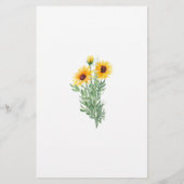 Op maat gemaakte zonnebloem briefpapier (Achterkant)