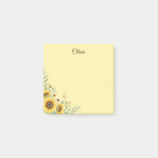 Op maat gemaakte zonnebloem memoblaadjes, geperson post-it® notes