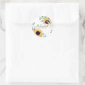 Op maat gemaakte zonnebloemen bruidsmeisjes cadeau ronde sticker