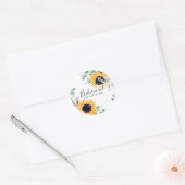 Op maat gemaakte zonnebloemen bruidsmeisjes cadeau ronde sticker