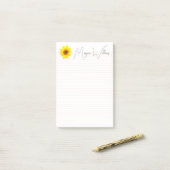 (Op maat gemaakte zonnebloemnaam cadeau) Minimalis Post-it® Notes (Op bureau)