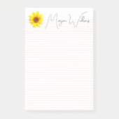(Op maat gemaakte zonnebloemnaam cadeau) Minimalis Post-it® Notes (Voorkant)