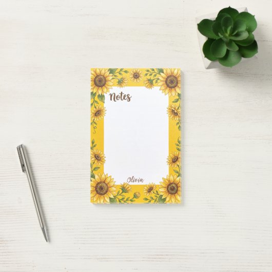 Op maat gemaakte zonnebloemnotities bloemstuk gepe post-it® notes (Kantoor)