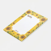 Op maat gemaakte zonnebloemnotities bloemstuk gepe post-it® notes (Schuin)