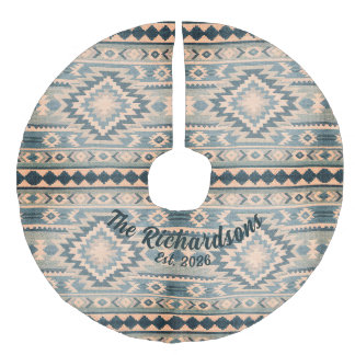 Op maat gemaakte Zuidwesterse Kilim Ikat vloerklee Imitatie Linnen Kerstboom Kleed