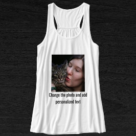 Op maat gemaakte zwart-wit kat moeder familie huis tanktop