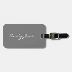 Op maat gemaakte zwart-wit script Minimalistische Bagagelabel