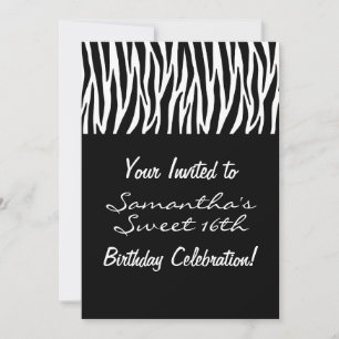 Op maat gemaakte zwart-wit zebra kaart