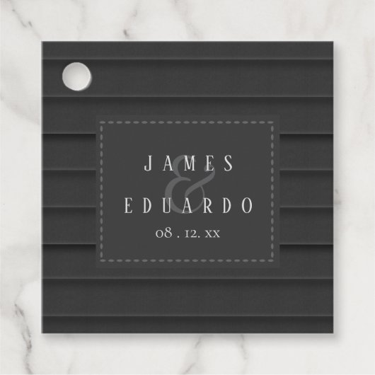 Op maat gemaakte zwart-witte bruiloft ID1090 Bedankjes Labels (Voorkant)