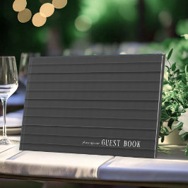 Op maat gemaakte zwart-witte bruiloft ID1090 Gastenboek