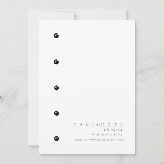 Op maat gemaakte zwart-witte bruiloft ID1090 Save The Date (Voorkant)