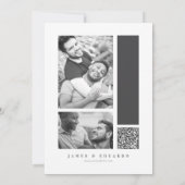 Op maat gemaakte zwart-witte bruiloft ID1090 Save The Date (Achterkant)