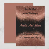 Op maat gemaakte zwarte achtergrond roosgoud kaart (Voorkant / Achterkant)