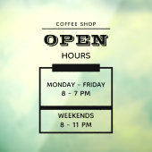 Op maat gemaakte zwarte eenvoudige openingsuren va raamsticker (Vel 3)