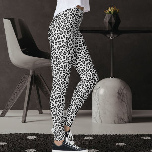 Op maat gemaakte zwarte en grijze safari luipaardp leggings