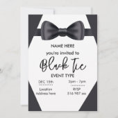 Op maat gemaakte zwarte galajurk uitnodiging (Voorkant)