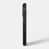 Op maat gemaakte zwarte glittersparkelmonogram iPhone hoesje (Linkerkant)
