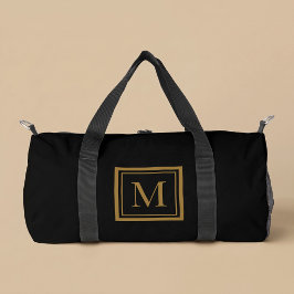 Op maat gemaakte zwarte & gouden lijst monogram plunjezak