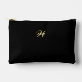 Op maat gemaakte zwarte gouden monogram minimalist etui