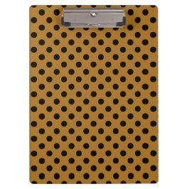 Op maat gemaakte zwarte matte gouden polka stippen klembord