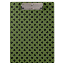 Op maat gemaakte zwarte olijfgroene polka stippen