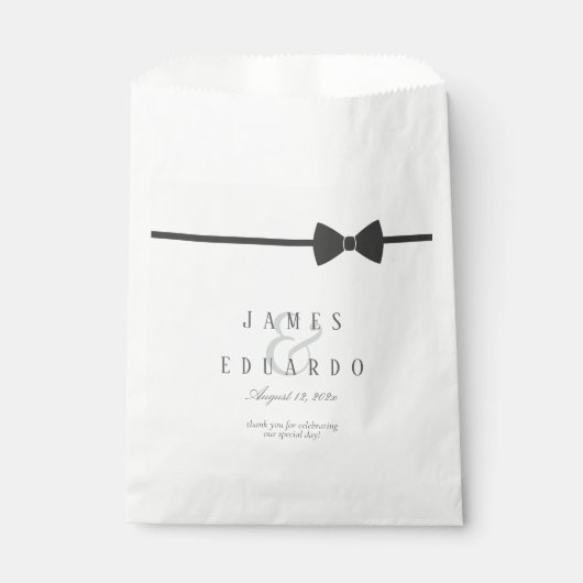 Op maat gemaakte zwarte Stropdas bruiloft dank u I Bedankzakje (Voorkant)