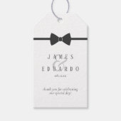 Op maat gemaakte zwarte Stropdas bruiloft dank u I Cadeaulabel (Voorkant)