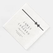 Op maat gemaakte zwarte Stropdas bruiloft dank u I Servet (Hoek)