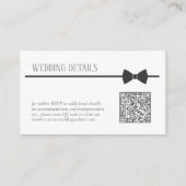 Op maat gemaakte zwarte Stropdas bruiloft website  Informatiekaartje (Voorkant)