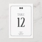 Op maat gemaakte zwarte Stropdas Trouwtafel Nummer Kaart (Voorkant)