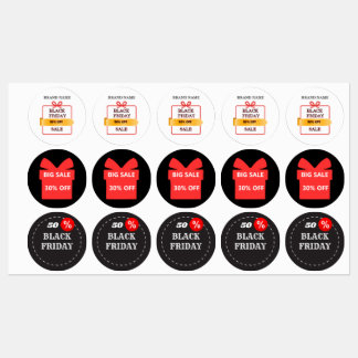 OP MAAT GEMAakte ZWARTE VRIJDAG RONDE STICKERS VOO