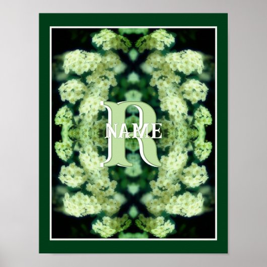 Op maat gemonogrammeerde initiële naam Wilde Rozen Poster (Voorkant)
