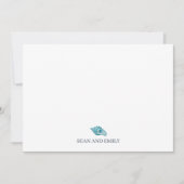 Op maat geschilderde schelp strandstationery bedankkaart (Voorkant)