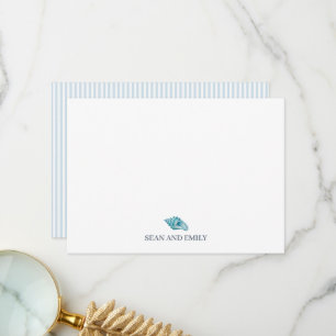 Op maat geschilderde schelp strandstationery bedankkaart