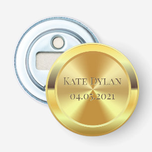 Op maat gesimuleerd gegraveerd goud button flesopener