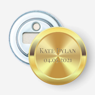 Op maat gesimuleerd gegraveerd goud button flesopener