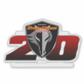 Op maat gesneden 20e Jubileum Vinyl Wit Sticker (Voorkant)