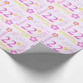 Op maat gesneden bloem voor 22e verjaardag cadeaupapier (Hoek)