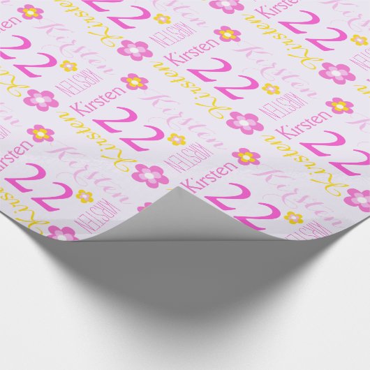 Op maat gesneden bloem voor 22e verjaardag cadeaupapier (Hoek)