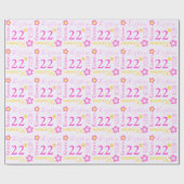 Op maat gesneden bloem voor 22e verjaardag cadeaupapier (Vlak)