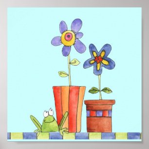 op maat gesneden bloempotdruk poster