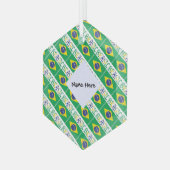 Op maat gesneden Braziliaanse vlag Glas Ornament (Voorkant links)