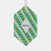 Op maat gesneden Braziliaanse vlag Glas Ornament (Voorkant Rechts)
