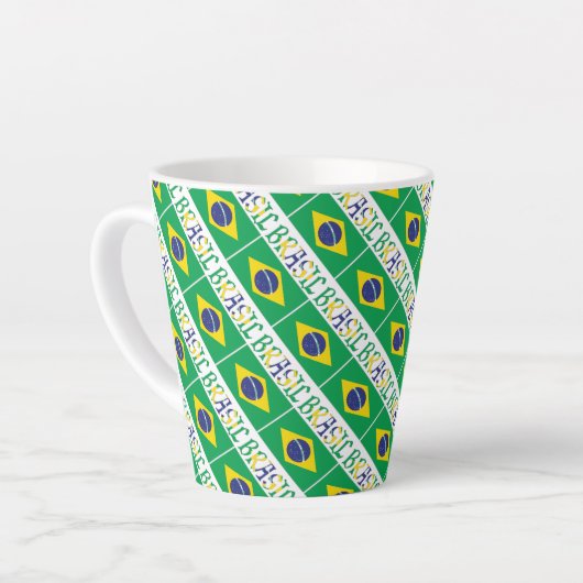 Op maat gesneden Braziliaanse vlag Latte Mok (Linkerhoek)