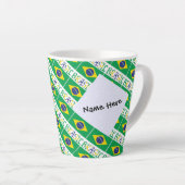 Op maat gesneden Braziliaanse vlag Latte Mok (Rechterhoek)