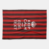 Op maat gesneden kalm Jouw tekst op rode strepen Theedoek (Horizontaal)